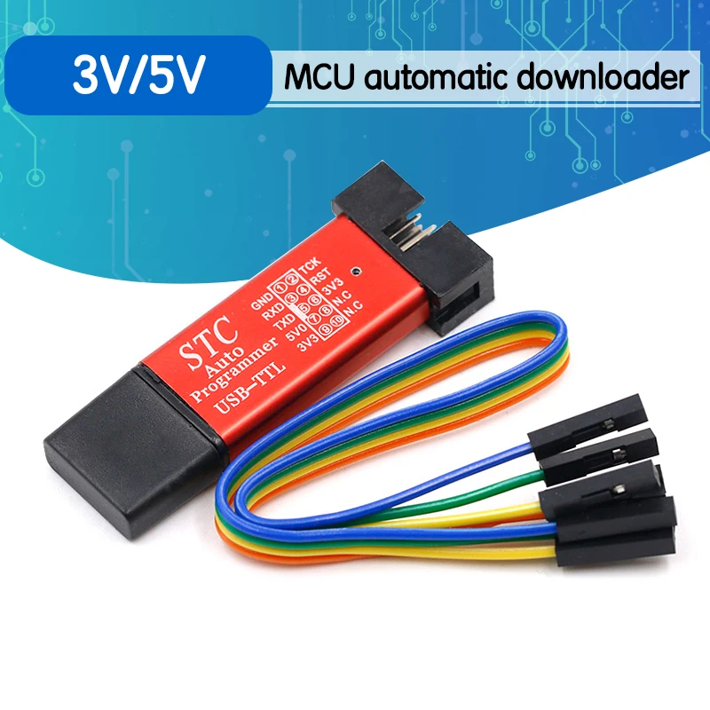 Automatic MCU STC 51 Microcontroller Downloader Auto Programmer / 3.3V 5V Universal / Dual Voltage USB to TTL DownLoad Cable
Automatic MCU STC 51 Microcontroller Downloader Auto Programmer / 3.3V 5V Universal / Dual Voltage USB to TTL DownLoad Cable