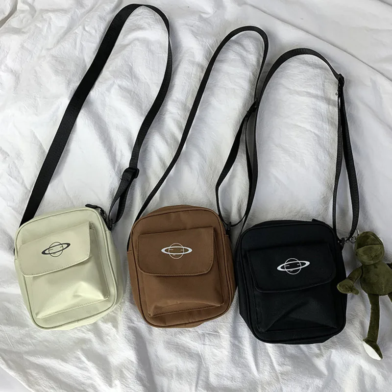 

Холщовые женские сумки-мессенджеры с милой планетой, простые водонепроницаемые маленькие сумочки на плечо из ткани «Оксфорд», повседневные дамские сумочки для девушек
