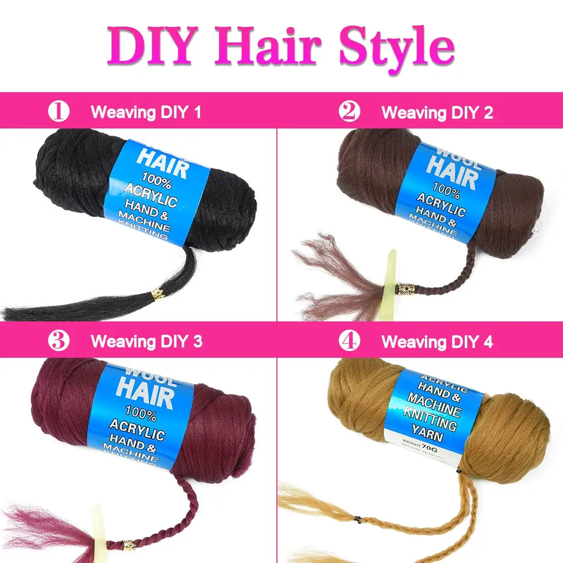 Wigundle brazilian Black Wool Hair DIY Hair Low Temprature Synthetic Fiber for African Women Braiding
Wigundle brazilian Black Wool Hair DIY Hair Low Temprature Synthetic Fiber for African Women Braiding