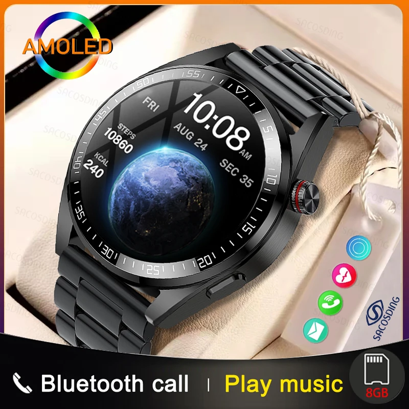 SACOSDING New Bluetooth Call Smart Watch 454*454 AMOLED Screen Always Display The Time 8G ROM Local Music Smartwatch For Men ios
SACOSDING New Bluetooth Call Smart Watch 454*454 AMOLED Screen Always Display The Time 8G ROM Local Music Smartwatch For Men ios
