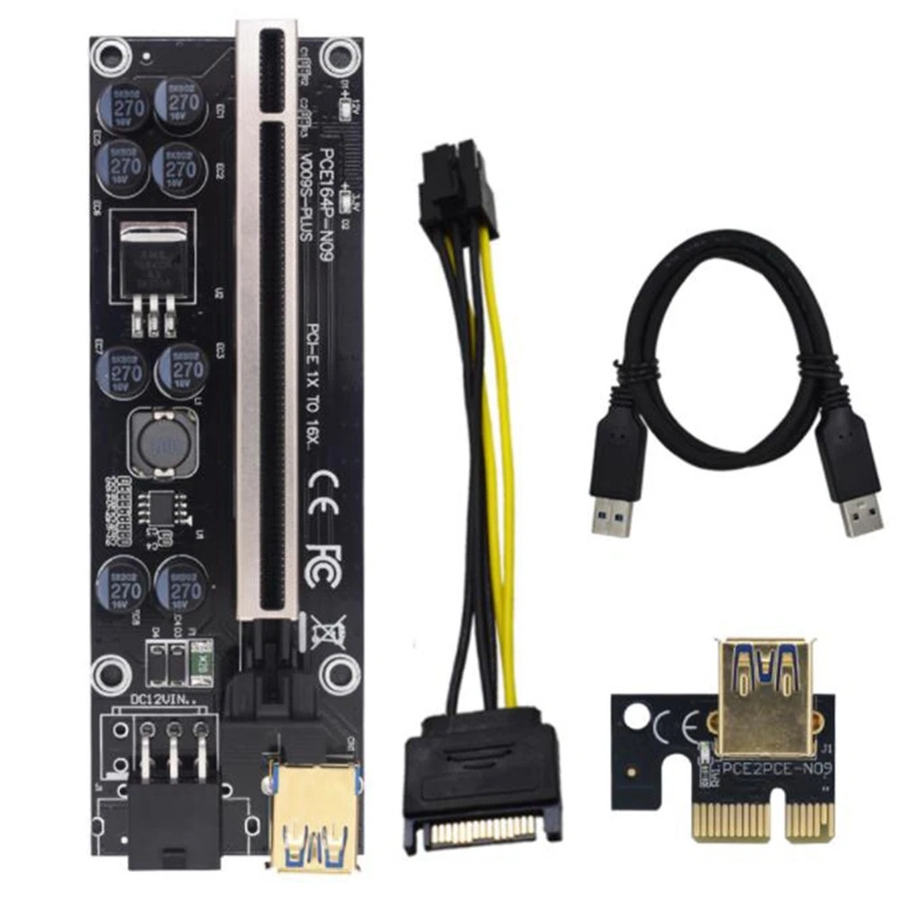 Райзер VER009S Plus PCIE, карта Ver 009S Sata, 15 контактов на 6 контактов, Экспресс 1X 4X 8X 16X, адаптер-удлинитель для майнинга
Райзер VER009S Plus PCIE, карта Ver 009S Sata, 15 контактов на 6 контактов, Экспресс 1X 4X 8X 16X, адаптер-удлинитель для майнинга