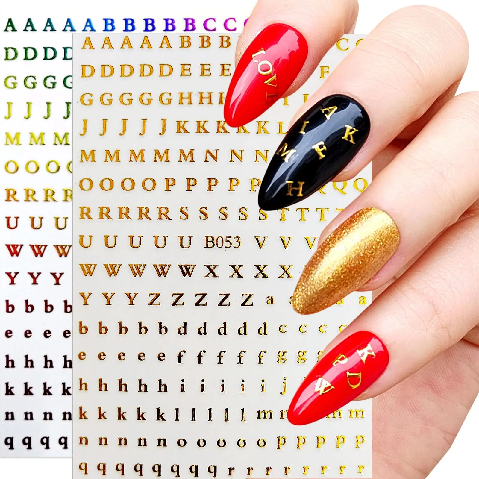 12 Sheets Letter Nail Stickers 26 letter Nail Decal Sticker Self-Adhesive Nail Art Decal Colorful Letters Nail Design Decoration
12 Sheets Letter Nail Stickers 26 letter Nail Decal Sticker Self-Adhesive Nail Art Decal Colorful Letters Nail Design Decoration