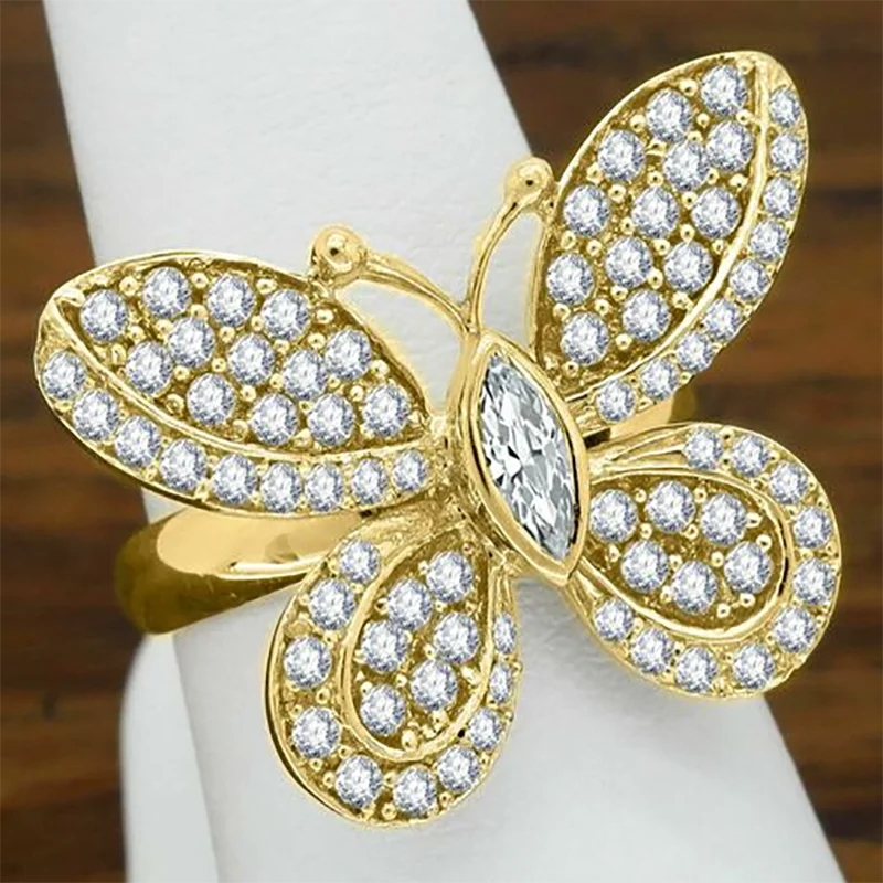 Milangirl Creative Gold Plated Color Lovely Butterfly Insect Inlaid Crystal Zircon Rhinestone Metal Ring for Women Party Jewelry
Milangirl Creative Gold Plated Color Lovely Butterfly Insect Inlaid Crystal Zircon Rhinestone Metal Ring for Women Party Jewelry