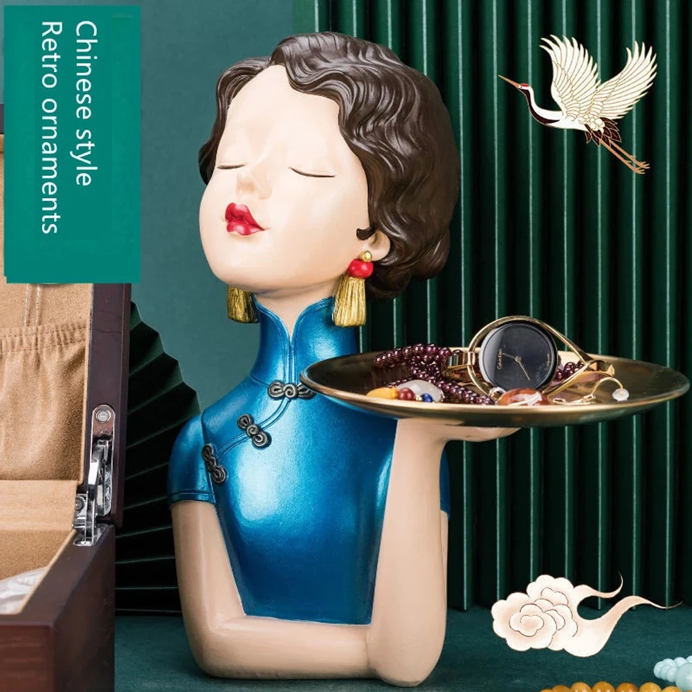Crafts Chinese Style Cheongsam Girl Key Storage Tray Home Decoration Living Room Coffee Table Decor Figurine Birthday Present
Crafts Chinese Style Cheongsam Girl Key Storage Tray Home Decoration Living Room Coffee Table Decor Figurine Birthday Present