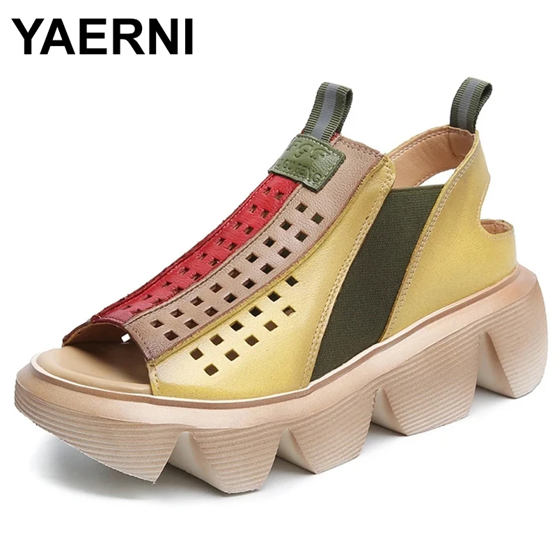 Retro Genuine Leather Shoes Women Sandals Mixed Colors Elastic Band Wedges 2023 New Sewing Handmade Ladies Sandals
Retro Genuine Leather Shoes Women Sandals Mixed Colors Elastic Band Wedges 2023 New Sewing Handmade Ladies Sandals