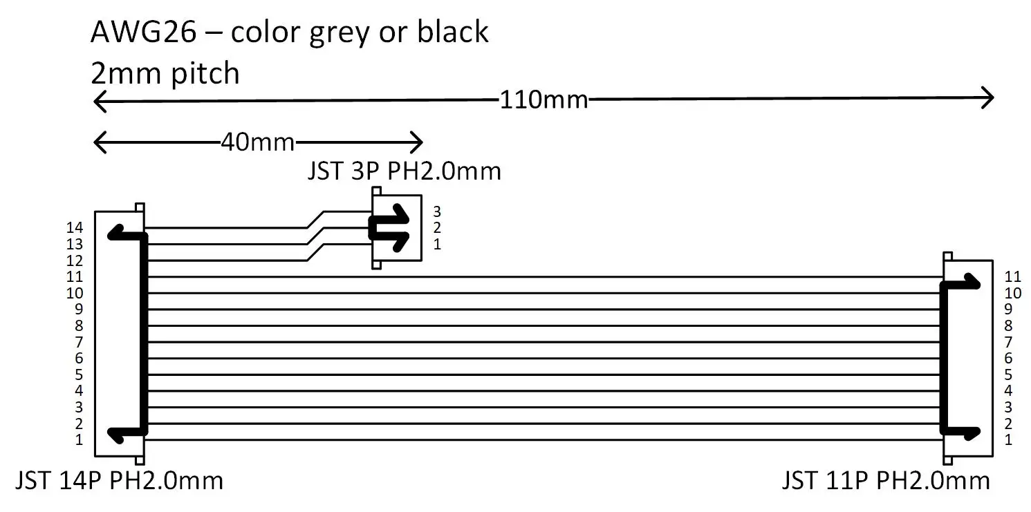 26AWG Black 100MM PH2.0 pitch 14 pin male to male harness cable 2.0MM pitch 100MM double head customization made
26AWG Black 100MM PH2.0 pitch 14 pin male to male harness cable 2.0MM pitch 100MM double head customization made