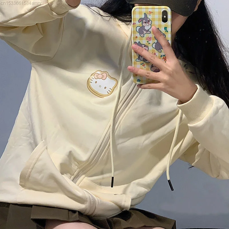 Y2K Sanrio Hello Kitty Hoodies Top Women's Clothes Clothes Yellow Hoodies College Style Zip Up Sweatshirt Female Top Spring Coat
Y2K Sanrio Hello Kitty Hoodies Top Women's Clothes Clothes Yellow Hoodies College Style Zip Up Sweatshirt Female Top Spring Coat