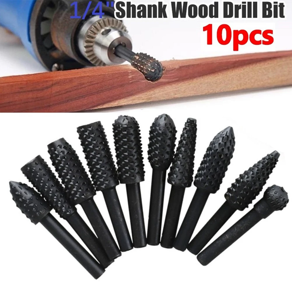 10pcs 6mm Shank Rotary Burr Rasp Set Carbon Steel Wood Carving File Drill Bits For Grinding Polishing Wood Plastic Rubber
10pcs 6mm Shank Rotary Burr Rasp Set Carbon Steel Wood Carving File Drill Bits For Grinding Polishing Wood Plastic Rubber