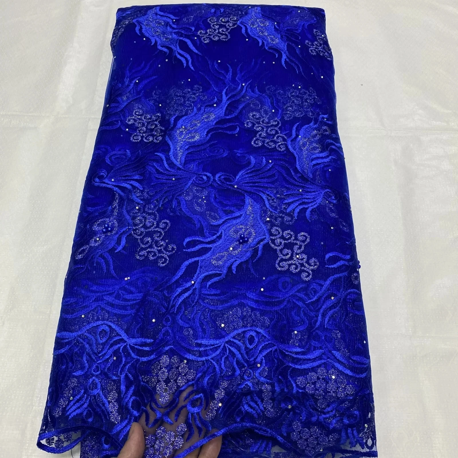 African Mesh Lace Fabric Higher Quality Tulle Embroider Pure Color Mesh Cloth Bead And Rhinestones As Decorate 09M2
African Mesh Lace Fabric Higher Quality Tulle Embroider Pure Color Mesh Cloth Bead And Rhinestones As Decorate 09M2