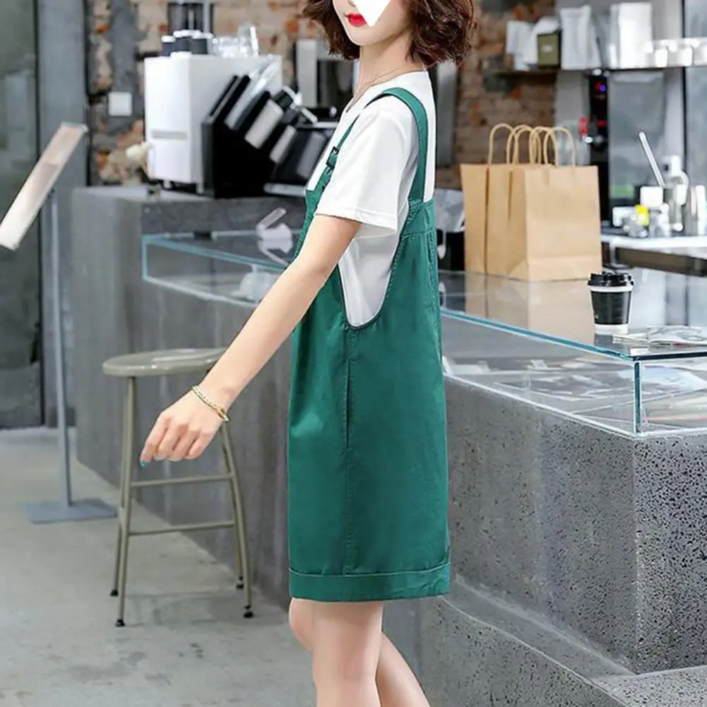 Модный летний комбинезон с широкими бретельками, Женский Летний комбинезон, однотонное платье 
Модный летний комбинезон с широкими бретельками, Женский Летний комбинезон, однотонное платье