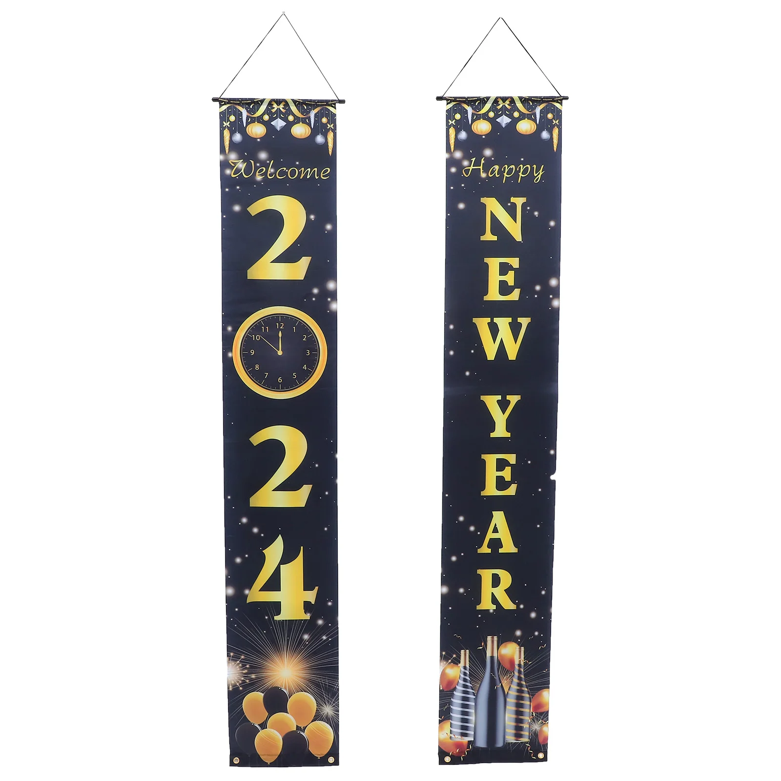 1 Pair of Hanging Door Banner Decorative New Year Porch Banner Sign New Year Party Hanging Pendant
1 Pair of Hanging Door Banner Decorative New Year Porch Banner Sign New Year Party Hanging Pendant