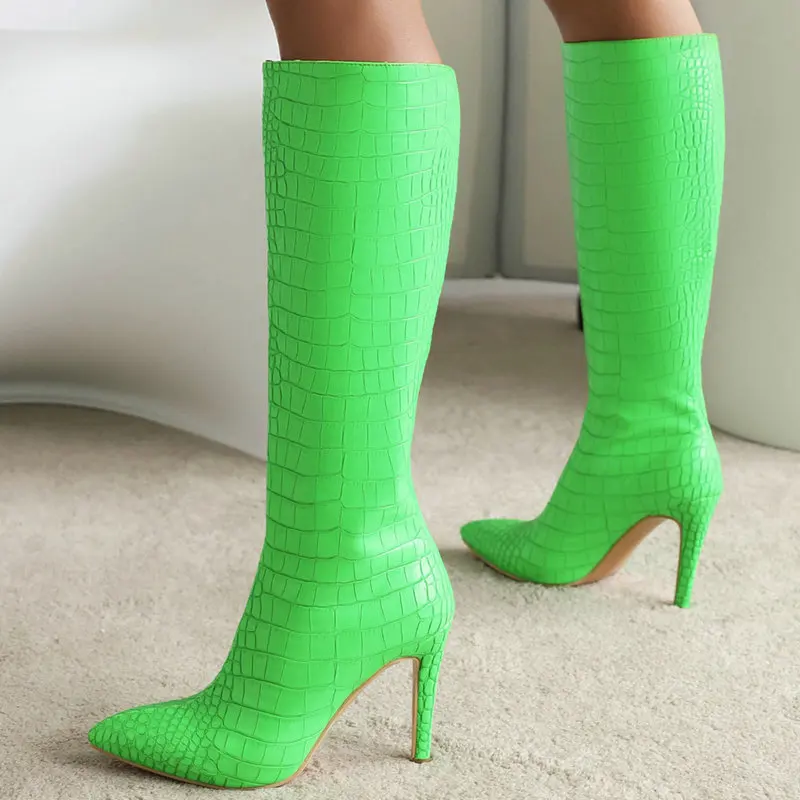 2022 Autumn Women Knee High Boots Print Pu Thin High Heel Long Motorcycle Boots Slip On Pinted Toe Woman Shoes Green Blue
2022 Autumn Women Knee High Boots Print Pu Thin High Heel Long Motorcycle Boots Slip On Pinted Toe Woman Shoes Green Blue