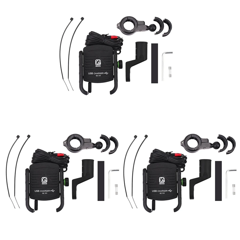 3X Kewiq QC3.0 USB Fast Charging Aluminium Alloy Motorcycle Phone Holder With USB Charger 360 Degree Rotate
3X Kewiq QC3.0 USB Fast Charging Aluminium Alloy Motorcycle Phone Holder With USB Charger 360 Degree Rotate