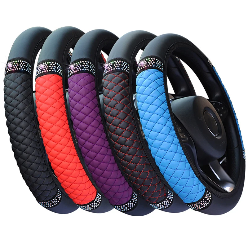 Four Seasons Universal Car Steering Wheel Cover 37-38cm Leather Embroidered Color Diamond-Studded Elastic Steering Wheel Cover
Four Seasons Universal Car Steering Wheel Cover 37-38cm Leather Embroidered Color Diamond-Studded Elastic Steering Wheel Cover