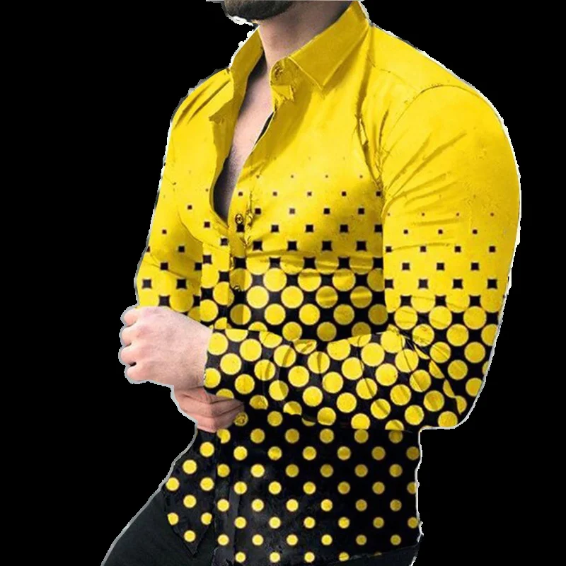 Men shirt Long-sleeved Spring and Autumn Fashion Brand Handsome Top Thin Gradient Printed Shirts and blouses
Men shirt Long-sleeved Spring and Autumn Fashion Brand Handsome Top Thin Gradient Printed Shirts and blouses