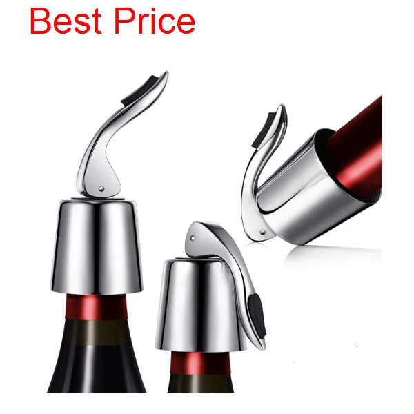 

20Pcs/lot Stainless Steel Vacuum Sealed Red Wine Storage Bottle Stopper Sealer Saver Preserver Champagne Closures Lids Caps Tool