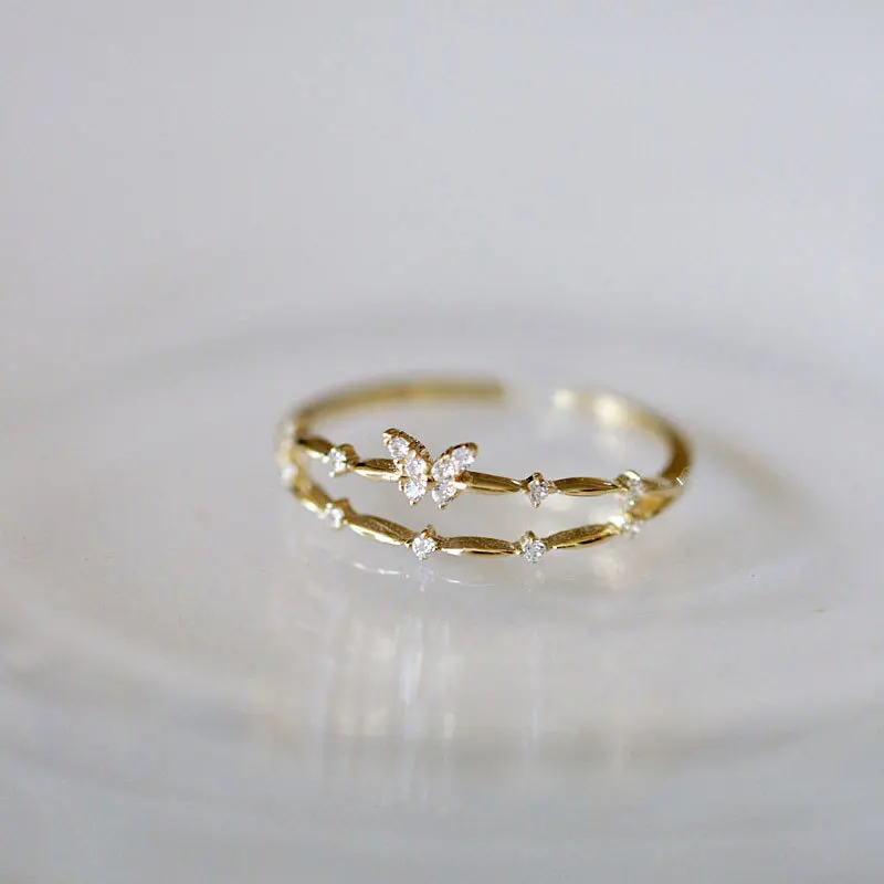 100% 925 Sterling Silver Zircon Korean Double Layers Butterfly Open Ring Wedding Ceremony Jewelry for Women Gift Dropshipping
100% 925 Sterling Silver Zircon Korean Double Layers Butterfly Open Ring Wedding Ceremony Jewelry for Women Gift Dropshipping
