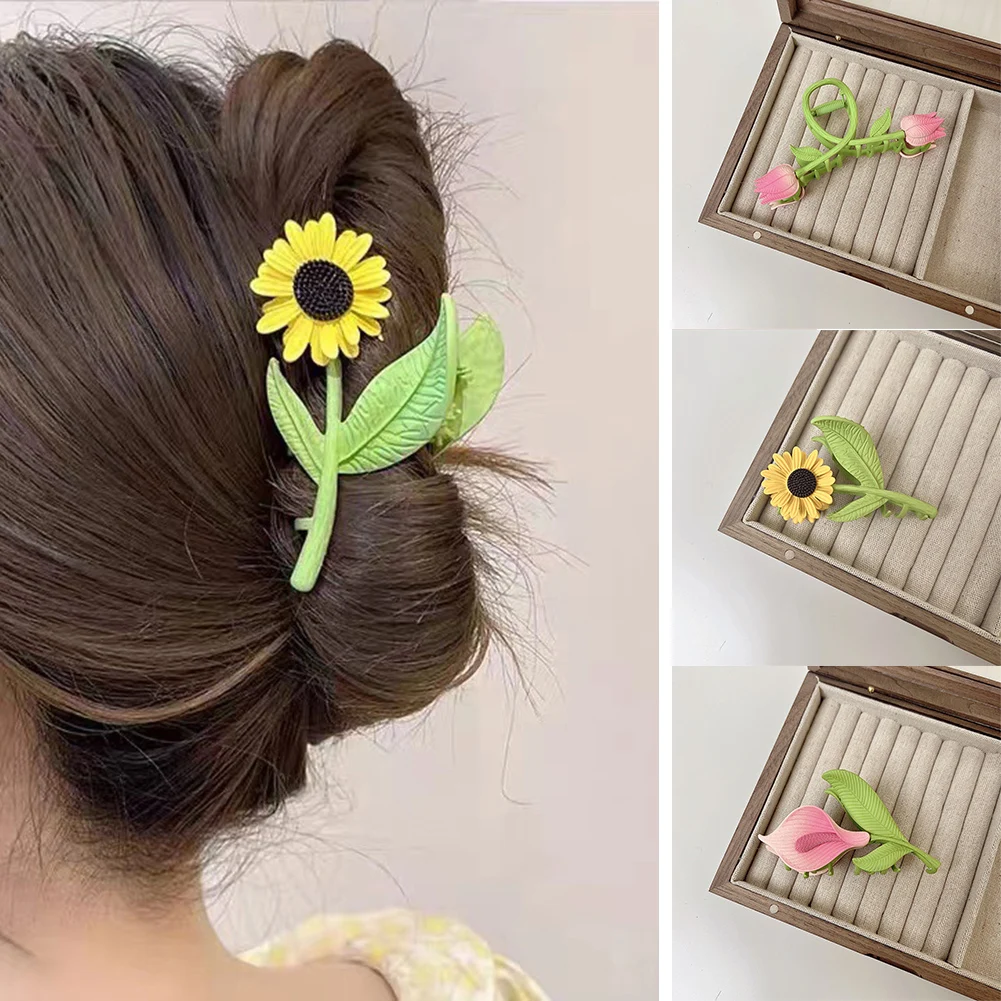 New Tulip Hair Claws For Women Girls High-end Ponytail Claw Clip Crab Claw Fairy Small Shark Clip Headgear Sunflower Accessories
New Tulip Hair Claws For Women Girls High-end Ponytail Claw Clip Crab Claw Fairy Small Shark Clip Headgear Sunflower Accessories