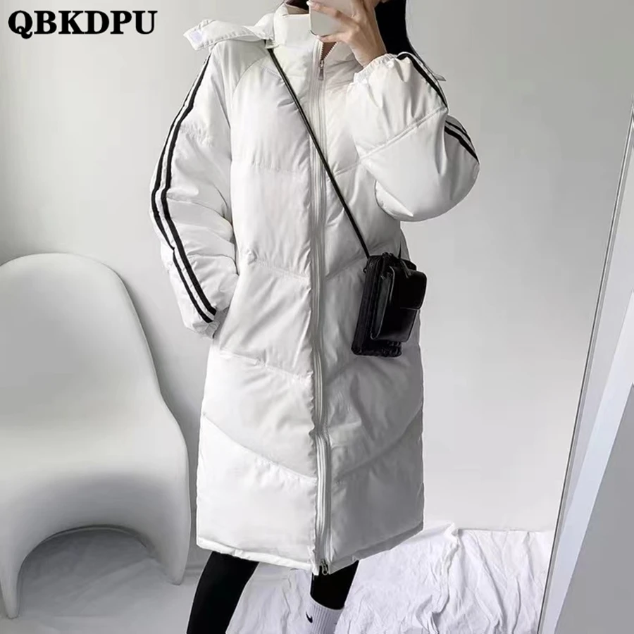 Winter Long Hooded Cotton Padded Loose Women Coat Thick Overcoat Warm Parkas Casual Outwear Top Bread Jacket Korean Sobretudo
Winter Long Hooded Cotton Padded Loose Women Coat Thick Overcoat Warm Parkas Casual Outwear Top Bread Jacket Korean Sobretudo