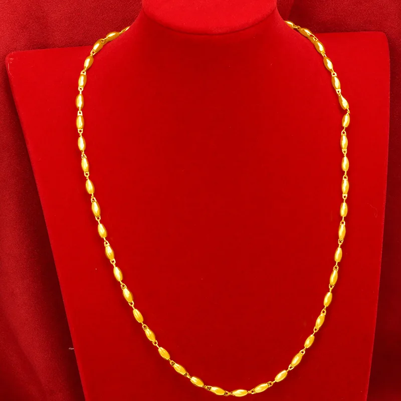 Real Pure Gold Color Simple Necklace for Women Bride 45CM Chains Necklaces Wedding Birthday Jewelry Gifts
Real Pure Gold Color Simple Necklace for Women Bride 45CM Chains Necklaces Wedding Birthday Jewelry Gifts