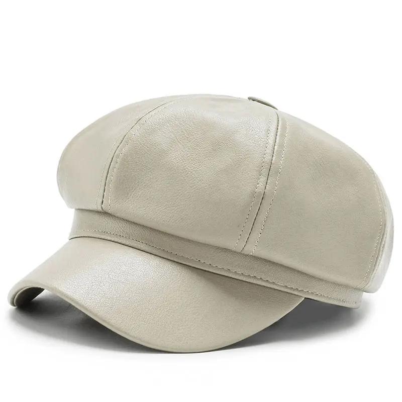 All-match Women PU Leather Beret Cap Retro Solid Color Octagonal Cap Adjustable Korea Style Faux Leather Hats Fashion
All-match Women PU Leather Beret Cap Retro Solid Color Octagonal Cap Adjustable Korea Style Faux Leather Hats Fashion
