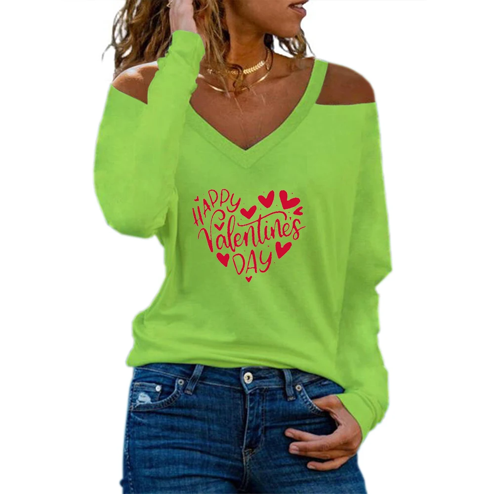 Women Cold Shoulder T-Shirt Letter Print V-Neck Shirt Long Sleeve Casual Loose Blouse Pullover Graphic t shirts Fashion Clothes
Women Cold Shoulder T-Shirt Letter Print V-Neck Shirt Long Sleeve Casual Loose Blouse Pullover Graphic t shirts Fashion Clothes