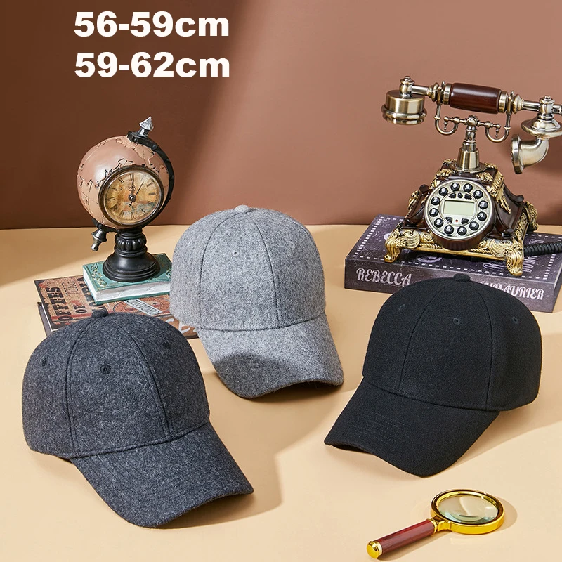 Wool Baseball Cap for Man 2022 Extra Large Winter Cap for Men Plush Velvet Winter Hats Male Snapback Hat for Dad
Wool Baseball Cap for Man 2022 Extra Large Winter Cap for Men Plush Velvet Winter Hats Male Snapback Hat for Dad