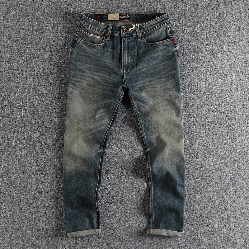 13,5 oz тяжелые джинсы Selvedge, Мужская одежда, ретро потертые брюки-карго, повседневная одежда, модные брюки с вышивкой
13,5 oz тяжелые джинсы Selvedge, Мужская одежда, ретро потертые брюки-карго, повседневная одежда, модные брюки с вышивкой