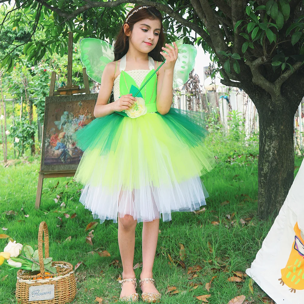 Girls Green Fairy Flower Tutu Dress Kids Tulle Dress Ball Gown with Butterfly Wing Stick Children Birthday Party Costume Dresses
Girls Green Fairy Flower Tutu Dress Kids Tulle Dress Ball Gown with Butterfly Wing Stick Children Birthday Party Costume Dresses