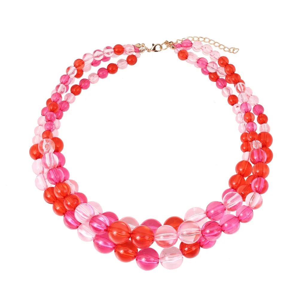 Creative Handmade Multi-layer Beaded Necklace For Woman Personality Holiday Style Overlapping Spherical Resin Clavicle Chain
Creative Handmade Multi-layer Beaded Necklace For Woman Personality Holiday Style Overlapping Spherical Resin Clavicle Chain