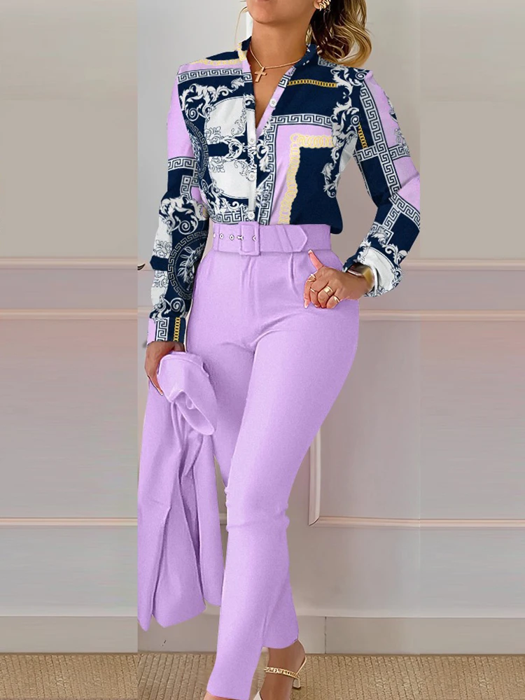 Spring Summer Cardigan Top Pencil Pants Pocket Outfit Office Lady Printing Long Sleeve V-Neck Matching Set 2023 Women Streetwear
Spring Summer Cardigan Top Pencil Pants Pocket Outfit Office Lady Printing Long Sleeve V-Neck Matching Set 2023 Women Streetwear