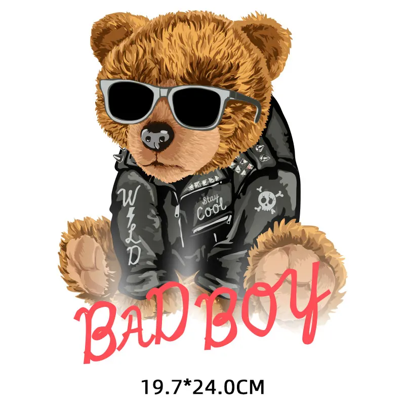 BAD BOY Sunglasses Bear Patches Iron on Transfers for Children's Clothing Thermoadhesive Patch Cartoon Cute Animal Stickers Rock
BAD BOY Sunglasses Bear Patches Iron on Transfers for Children's Clothing Thermoadhesive Patch Cartoon Cute Animal Stickers Rock