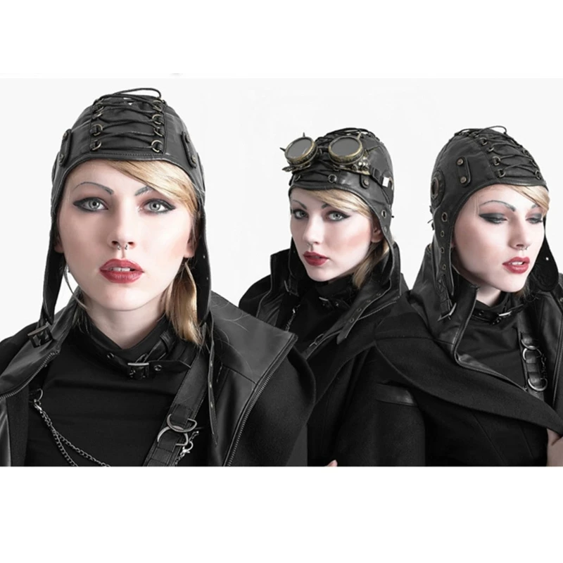 Шляпа-бомбер в стиле стимпанк, шляпа с очками, мужская шляпа-траппер, шапка-ушанка в стиле стимпанк 
Шляпа-бомбер в стиле стимпанк, шляпа с очками, мужская шляпа-траппер, шапка-ушанка в стиле стимпанк