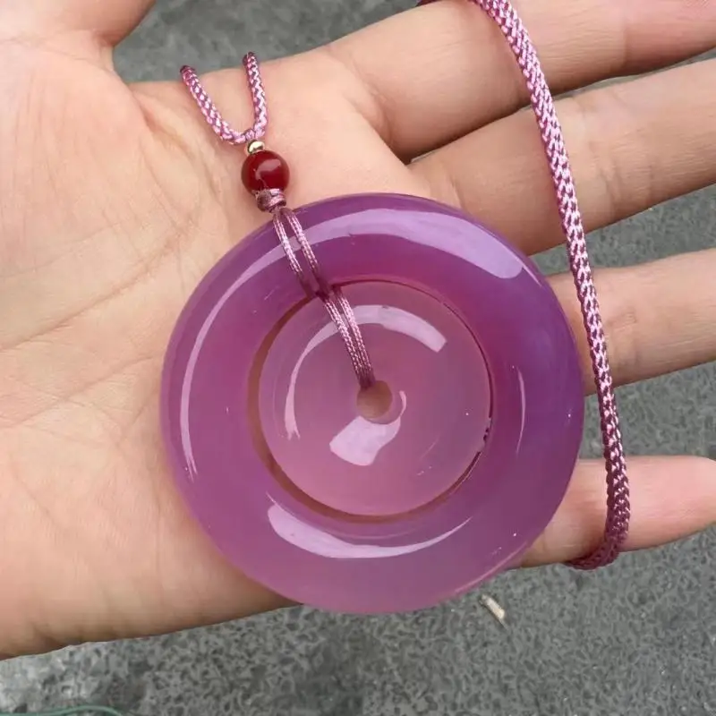 Natural Green Jade Double Donut Pendant With Rope Chain Myanmar Jadeite Purple Jades Stone Round Charms Sweater Chain Necklace
Natural Green Jade Double Donut Pendant With Rope Chain Myanmar Jadeite Purple Jades Stone Round Charms Sweater Chain Necklace