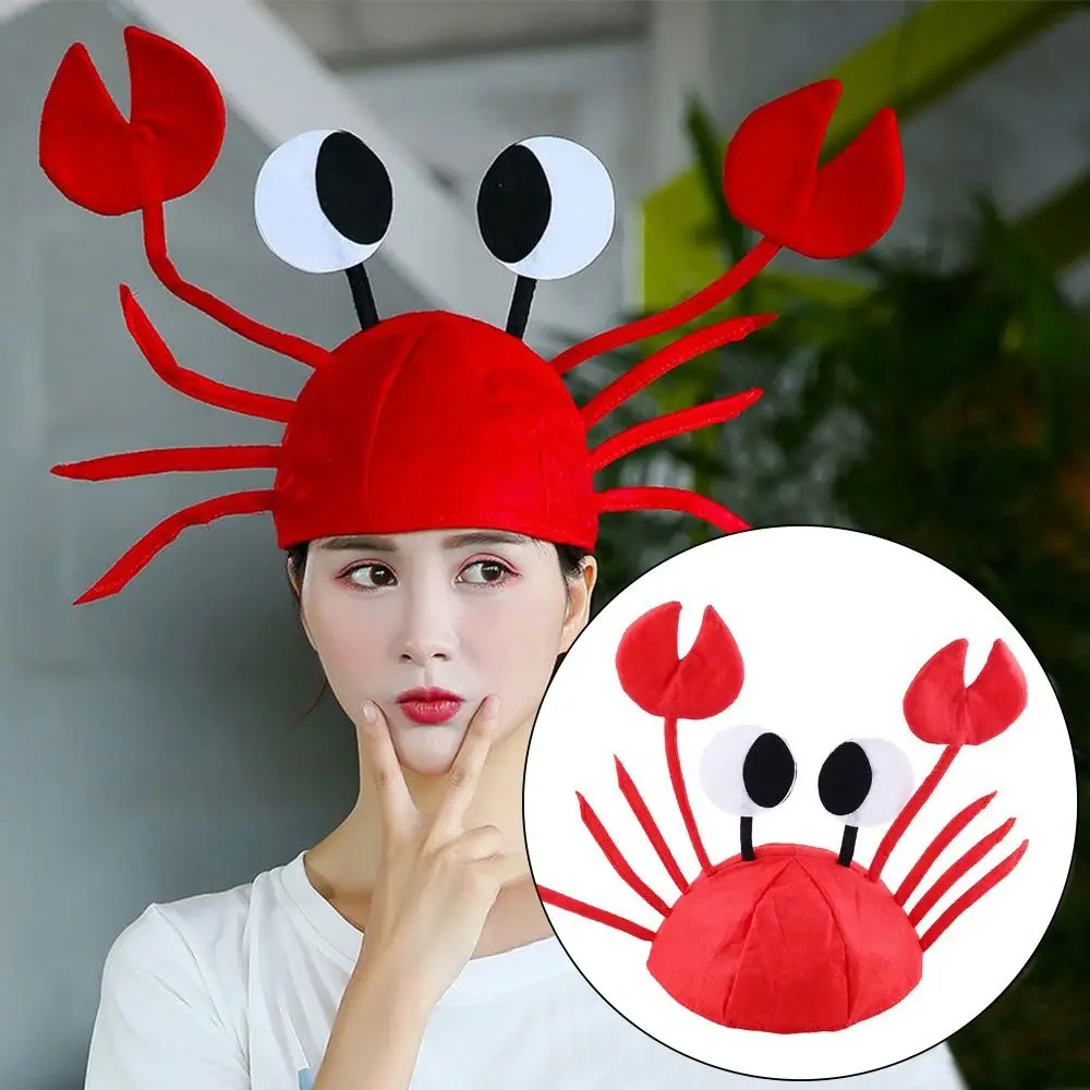 

Funny Performance Props Cosplay Adult/Kid's Felt Crab Hat Party Accessory Sea Animal Cap