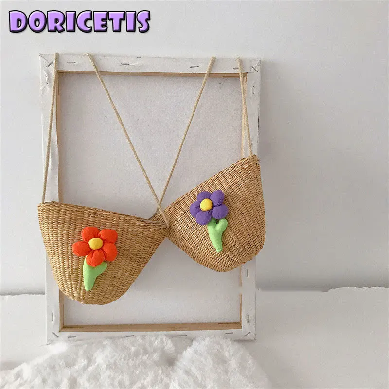 Children Bag Cute Cartoon Flower Doll Decoration Solid Color Straw Messenger Bag Baby Girl Go Out Travel Coin Purse Shoulder Bag
Children Bag Cute Cartoon Flower Doll Decoration Solid Color Straw Messenger Bag Baby Girl Go Out Travel Coin Purse Shoulder Bag