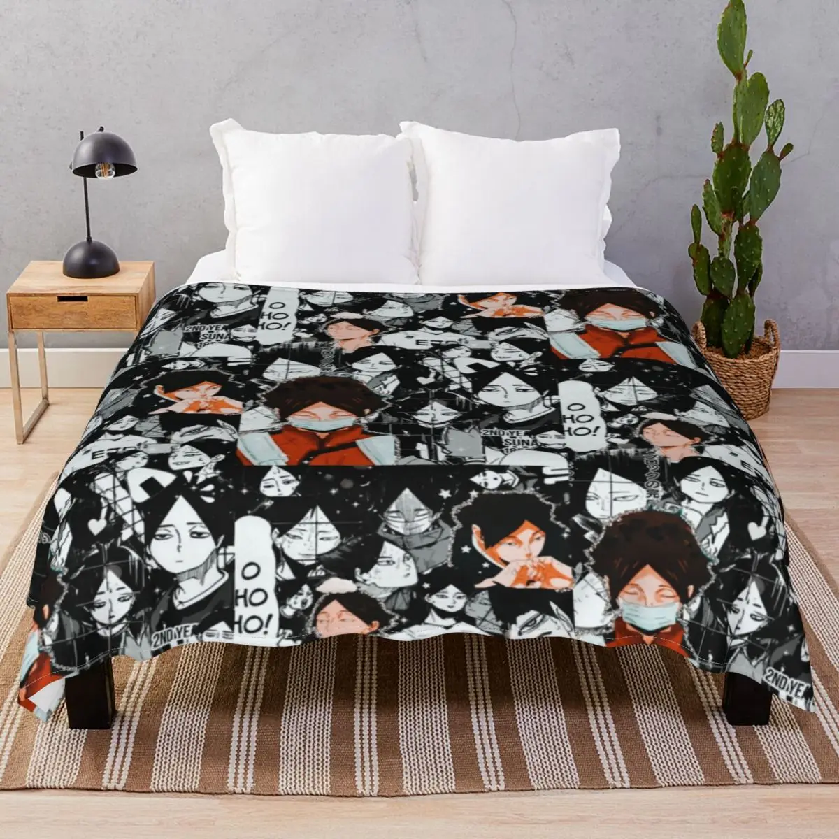 

Suna Rintarou Manga Collage Blanket Flannel Printed Lightweight Throw Blankets for Bedding Home Couch Travel Cinema