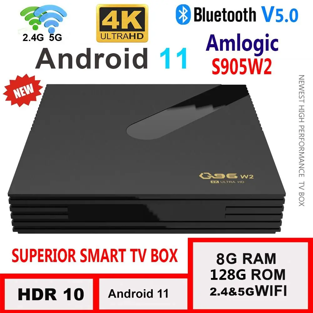 Приставка Смарт-ТВ Q96 W2, Android 11, Amlogic S905W2, 4 ядра, 2,4 ГГц, двойной Wi-Fi, 4K, HDR, 8 + 128 ГБ
Приставка Смарт-ТВ Q96 W2, Android 11, Amlogic S905W2, 4 ядра, 2,4 ГГц, двойной Wi-Fi, 4K, HDR, 8 + 128 ГБ