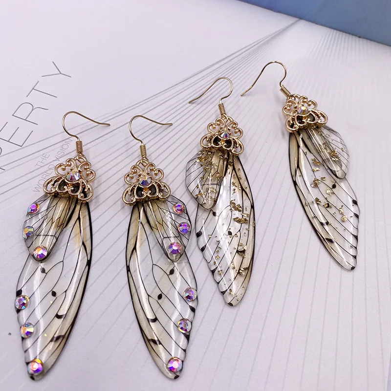 Handmade Fairy Simulation Wing Earrings Insect Butterfly Earrings Foil Rhinestones Wing Drop Earrings Romantic Wedding Jewelry 
Handmade Fairy Simulation Wing Earrings Insect Butterfly Earrings Foil Rhinestones Wing Drop Earrings Romantic Wedding Jewelry