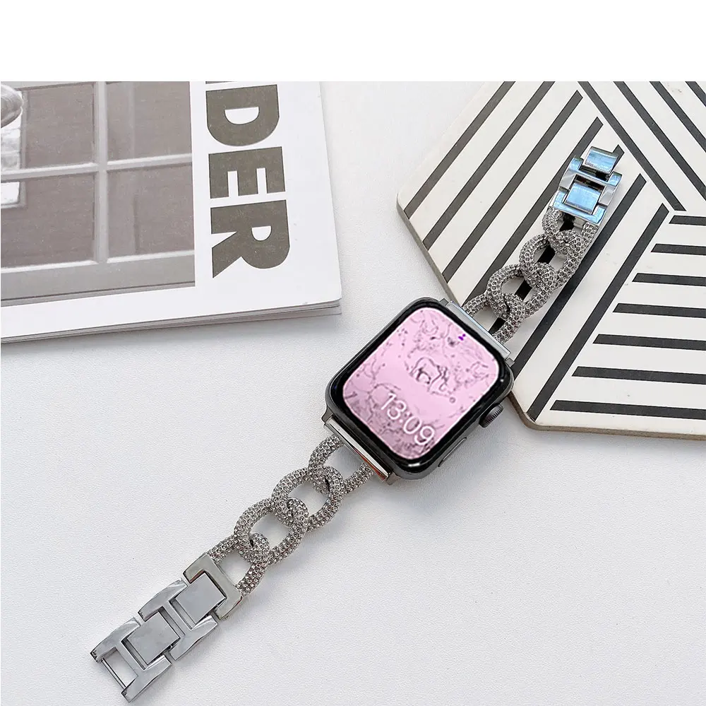 Metal Strap For Apple Watch band 44mm 40mm 38mm 41mm 45mm 42mm Series 8 7 6 SE 5 4 3 decoration ring Bracelet Iwatch Ultra 49mm
Metal Strap For Apple Watch band 44mm 40mm 38mm 41mm 45mm 42mm Series 8 7 6 SE 5 4 3 decoration ring Bracelet Iwatch Ultra 49mm