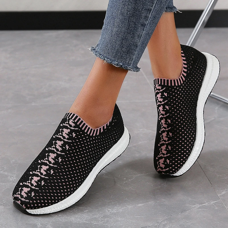 Women's Sneakers Breathable Knitted Casual Women Socks Shoes Lace Up LadiesMesh Flats Female Spring Vulcanized Running Shoes
Women's Sneakers Breathable Knitted Casual Women Socks Shoes Lace Up LadiesMesh Flats Female Spring Vulcanized Running Shoes