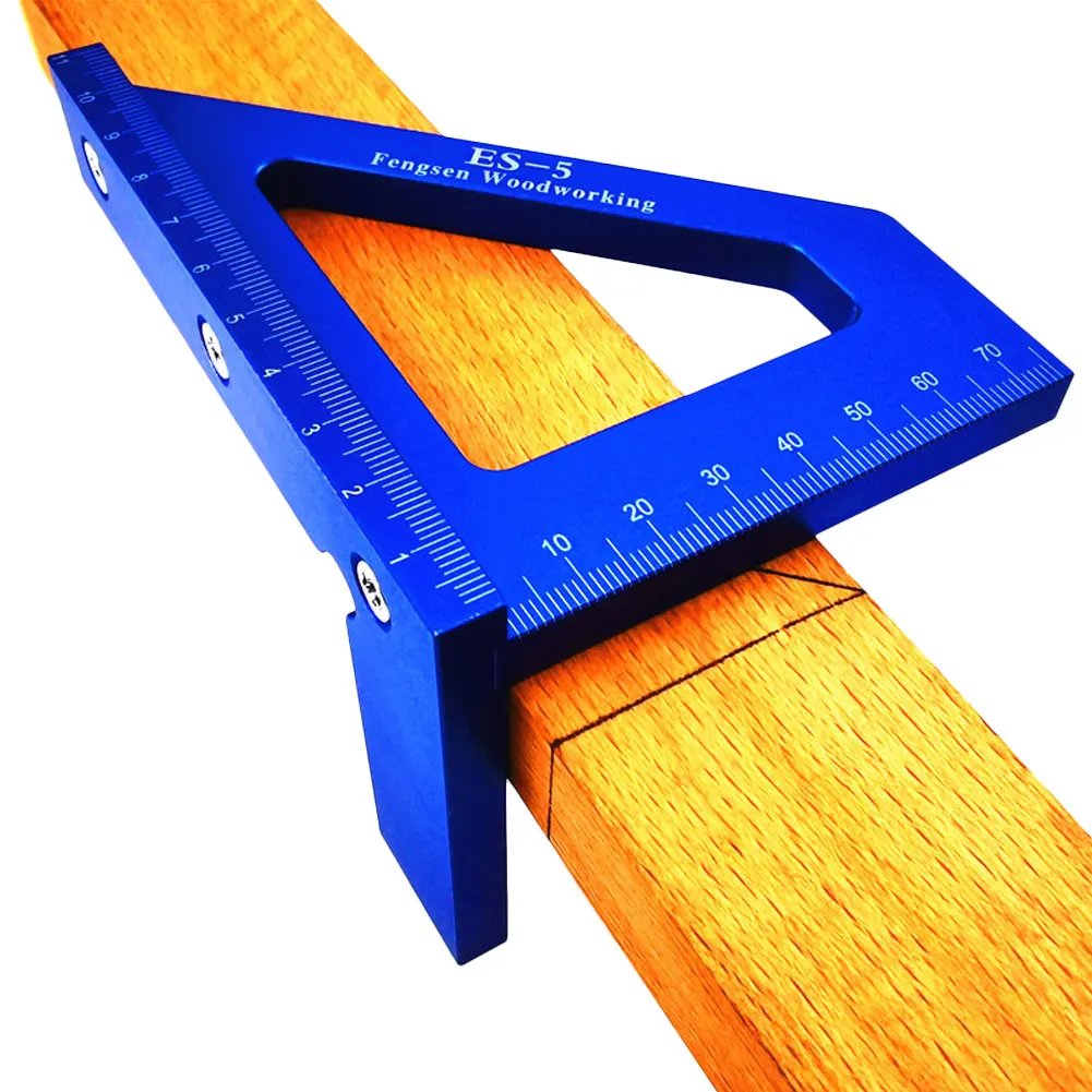 ES-5 Woodworking Scribing Ruler Aluminum Alloy 3D Miter Angle Marking T Ruler Square 45/90 Degree Measuring Ruler Blue
ES-5 Woodworking Scribing Ruler Aluminum Alloy 3D Miter Angle Marking T Ruler Square 45/90 Degree Measuring Ruler Blue
