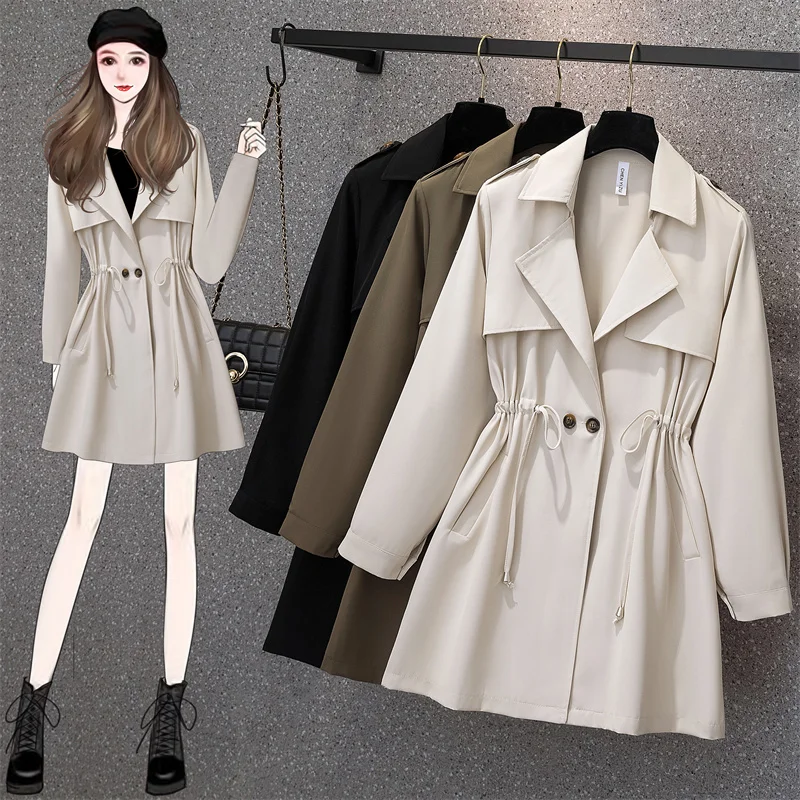 Women's Autumn Windbreaker 2023 New Fashionable Waistband Mid Length Long Sleeve Solid Color Vintage Trench Coat Outerwear
Women's Autumn Windbreaker 2023 New Fashionable Waistband Mid Length Long Sleeve Solid Color Vintage Trench Coat Outerwear
