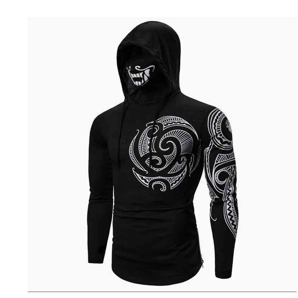 New Men's T-shirt Short-sleeve Man T Shirts Long Sleeves Pure Color Sweater Long-Sleeved Skull Masked Hood
New Men's T-shirt Short-sleeve Man T Shirts Long Sleeves Pure Color Sweater Long-Sleeved Skull Masked Hood