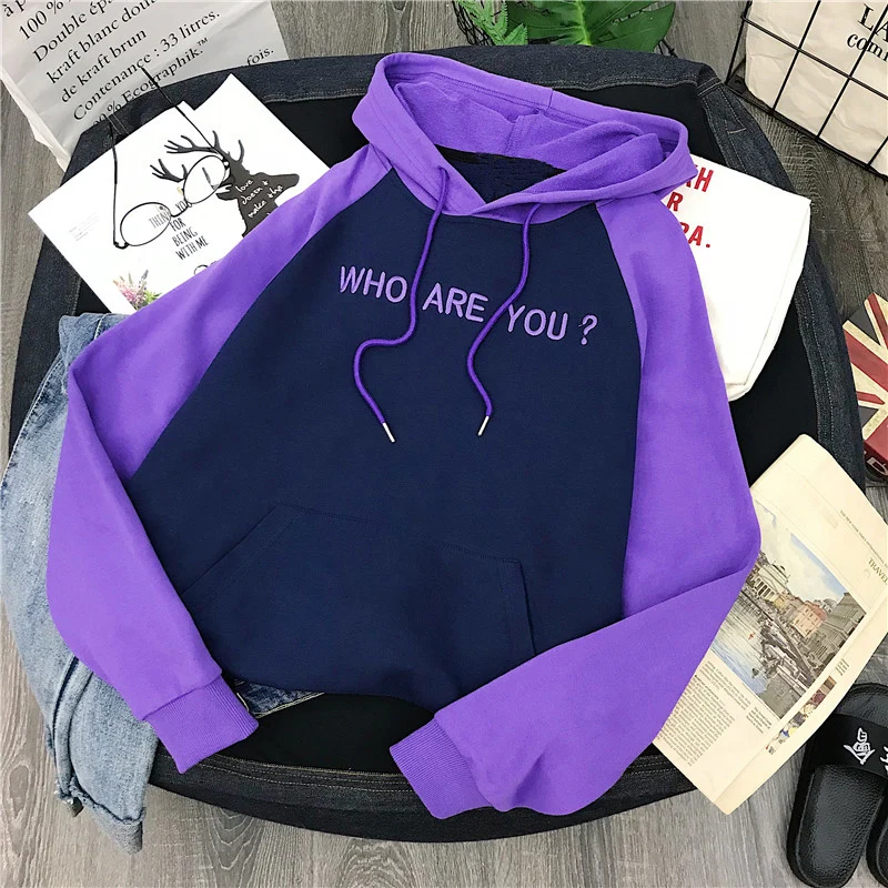 Itself Hoody WHO ARE YOU Purple Oversized Hoodies Women's Tops Clothes Sweatshirt Long Sleeve Pullovers Loose Hooded
Itself Hoody WHO ARE YOU Purple Oversized Hoodies Women's Tops Clothes Sweatshirt Long Sleeve Pullovers Loose Hooded