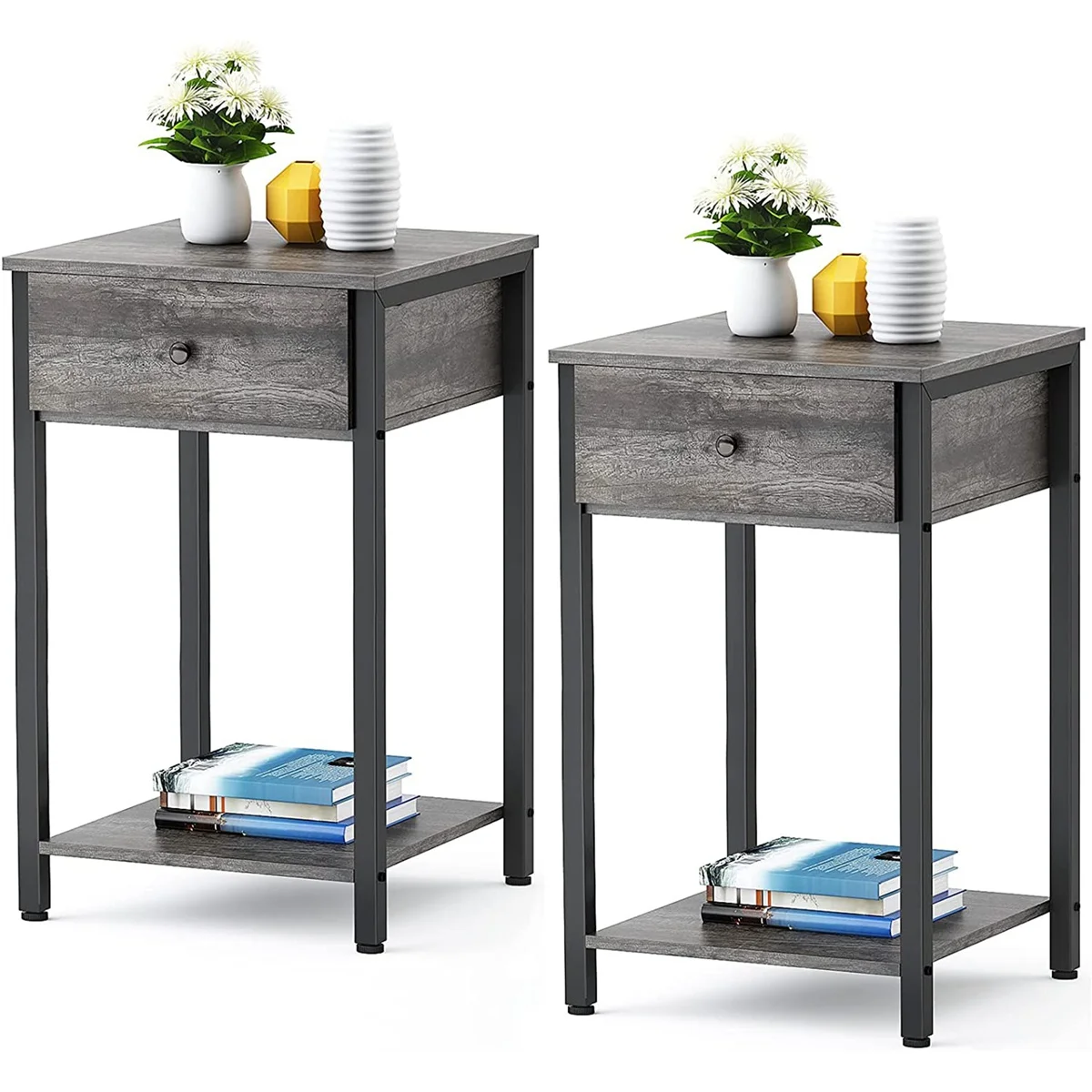 Sofa Side End Table with Drawer Chairside Table Storage Shelf for Living Room Set of 2,Grey Oak
Sofa Side End Table with Drawer Chairside Table Storage Shelf for Living Room Set of 2,Grey Oak