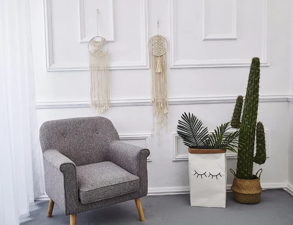 Macrame Wall Hanging Decoration Wall Art Handmade Tapestry Murale with Lace Fabrics for Home Wedding Decor Bohemia 
Macrame Wall Hanging Decoration Wall Art Handmade Tapestry Murale with Lace Fabrics for Home Wedding Decor Bohemia
