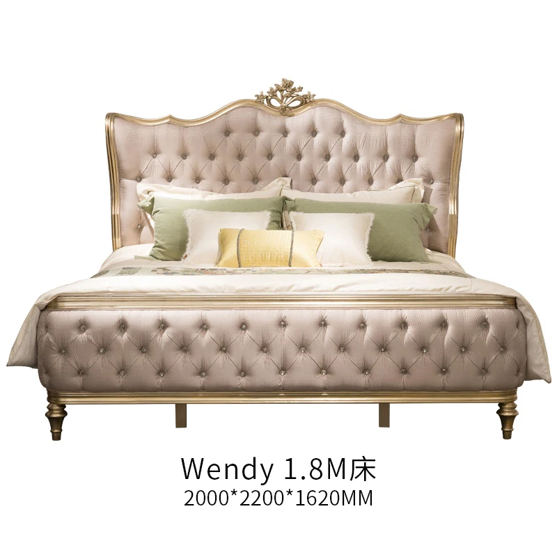 French neoclassical solid wood double bed European style villa fabric princess bed bedroom wedding bed large apartment
French neoclassical solid wood double bed European style villa fabric princess bed bedroom wedding bed large apartment