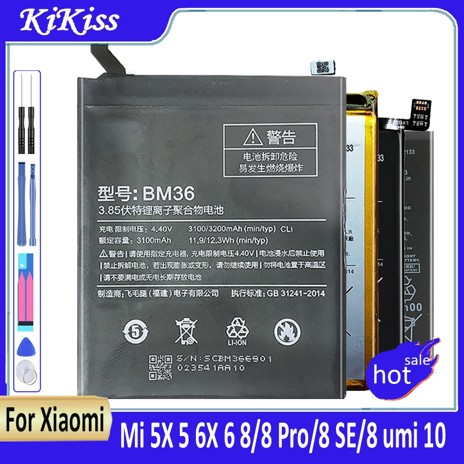 

Battery For Xiaomi Mi 10 9 9T 8 Pro SE Lite 6 5 5X 6X CC9 CC9E A2 A3 Replacement Bateria BM3L BM3M BM3E BM4F BN31 BP41 BP40 BM39