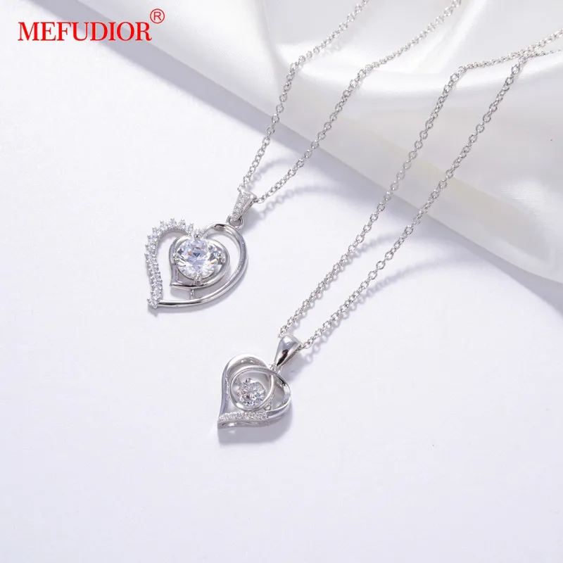 MEFUDIOR Simple Heart Shaped Zircon Diamond Necklace 925 Silver Necklace Girl Jewelry for Couples Gift Luxury Fine Jewelry XL05 
MEFUDIOR Simple Heart Shaped Zircon Diamond Necklace 925 Silver Necklace Girl Jewelry for Couples Gift Luxury Fine Jewelry XL05